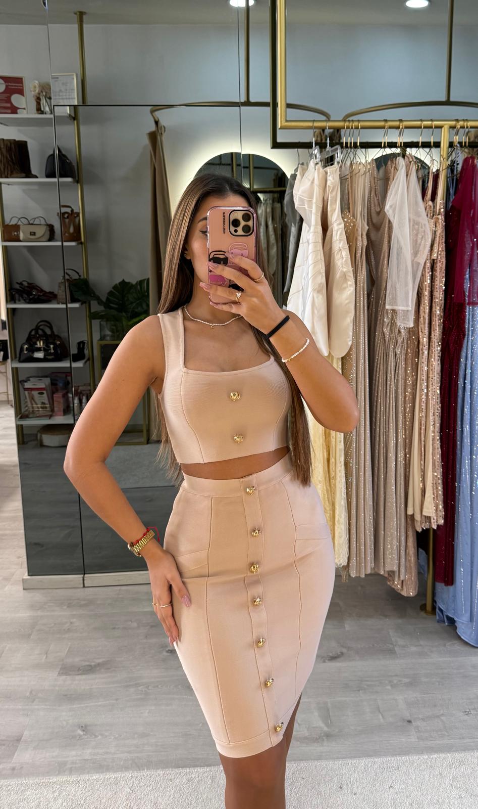 Conjunto Crop e Saia Elegante - F&P Paris