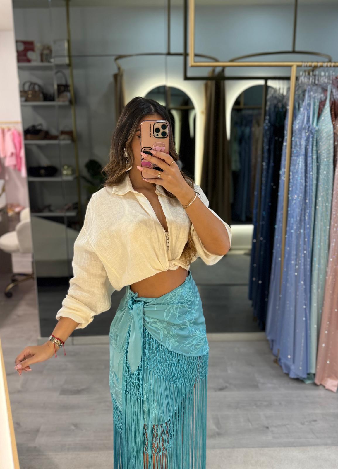 Camisa Curta em Linho 100%