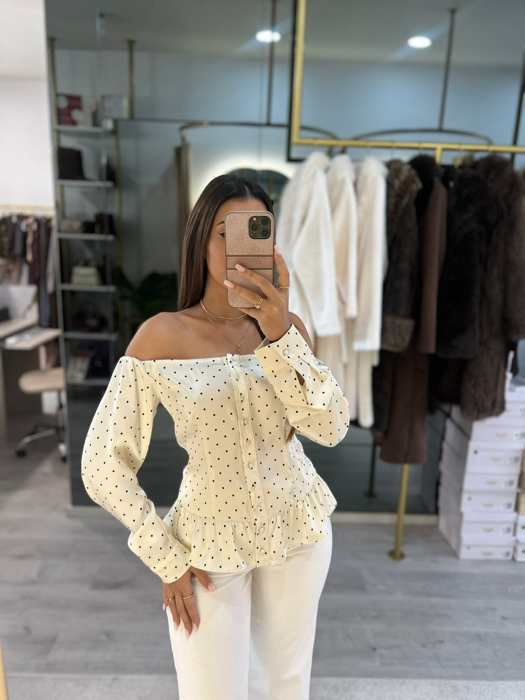 Top Acetinado Bolinhas – Golden Days Paris