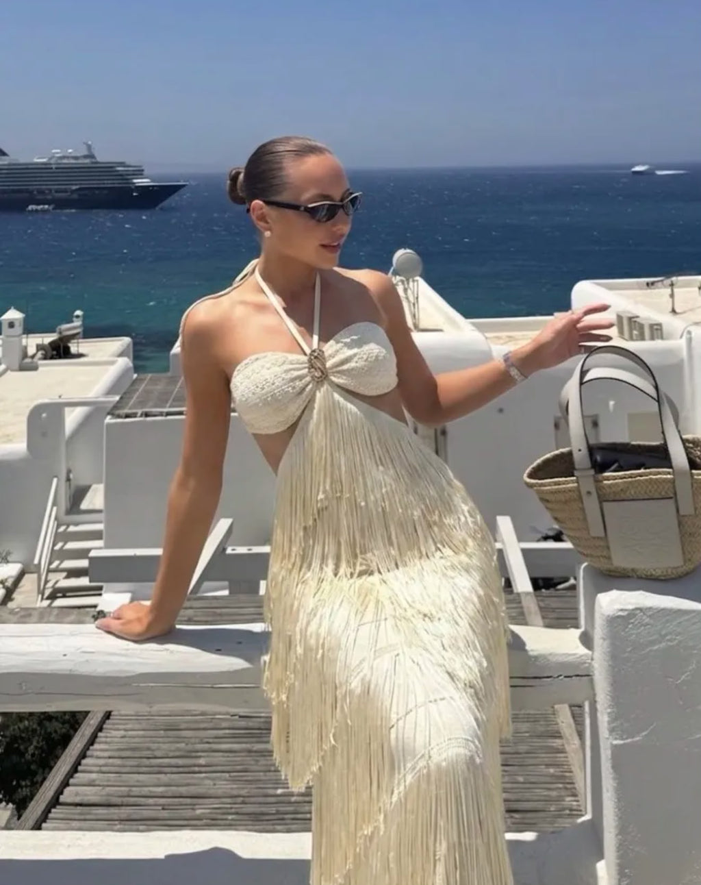 Vestido Mykonos Franja - F&P Paris