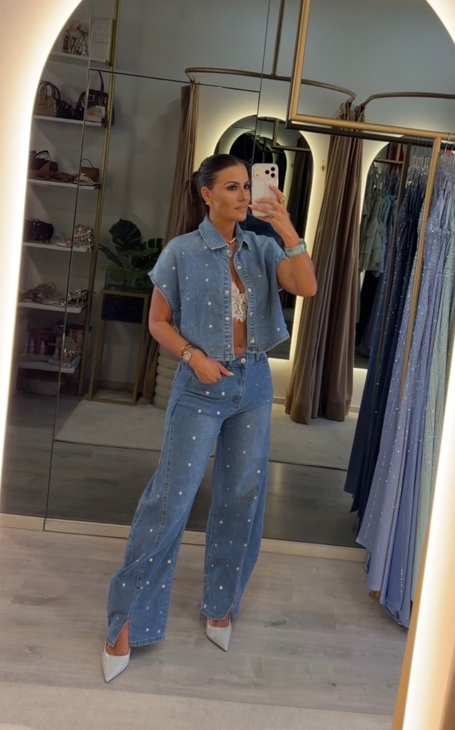Conjunto Jeans aplicações Balloon