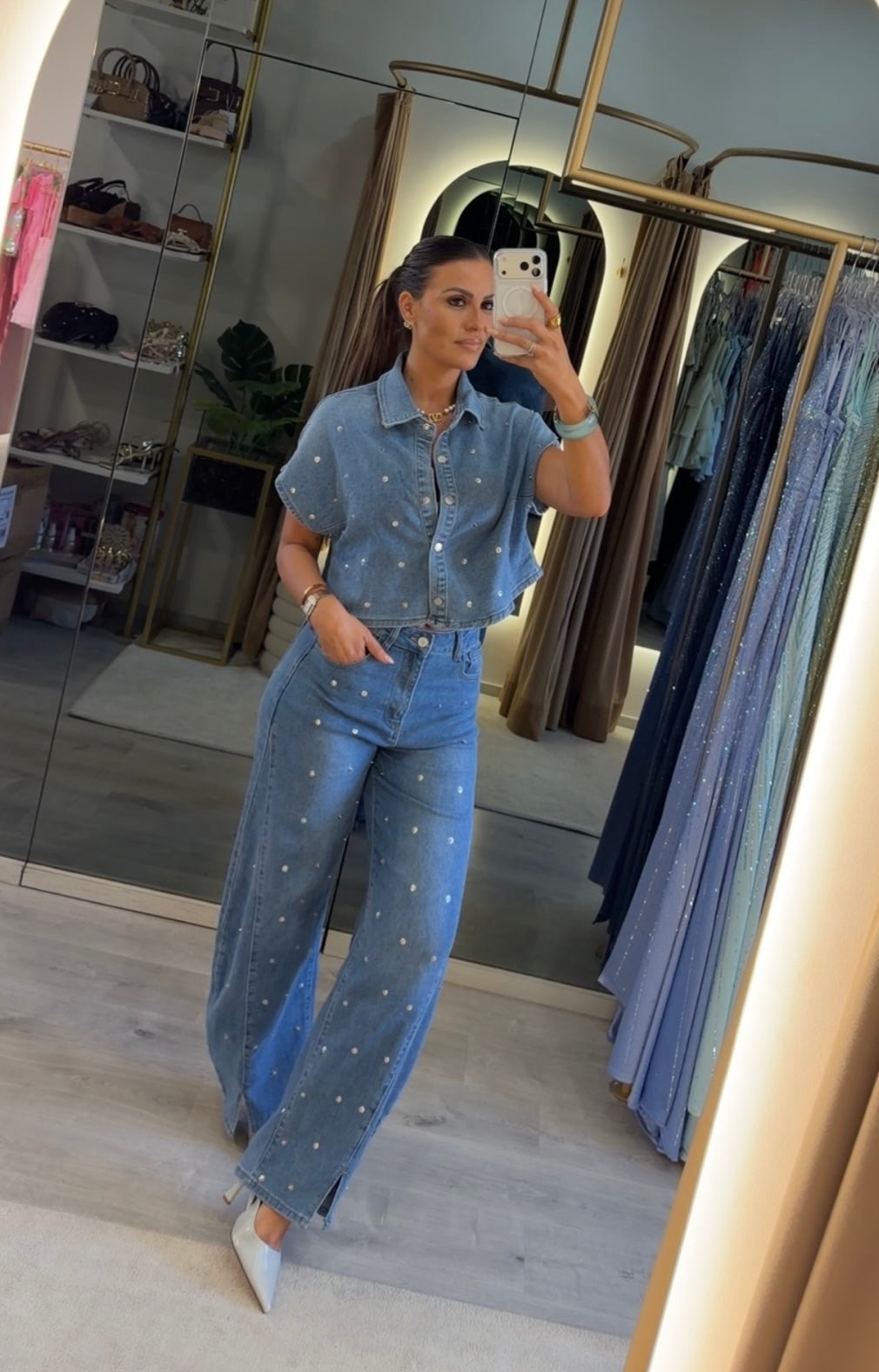 Conjunto Jeans aplicações Balloon