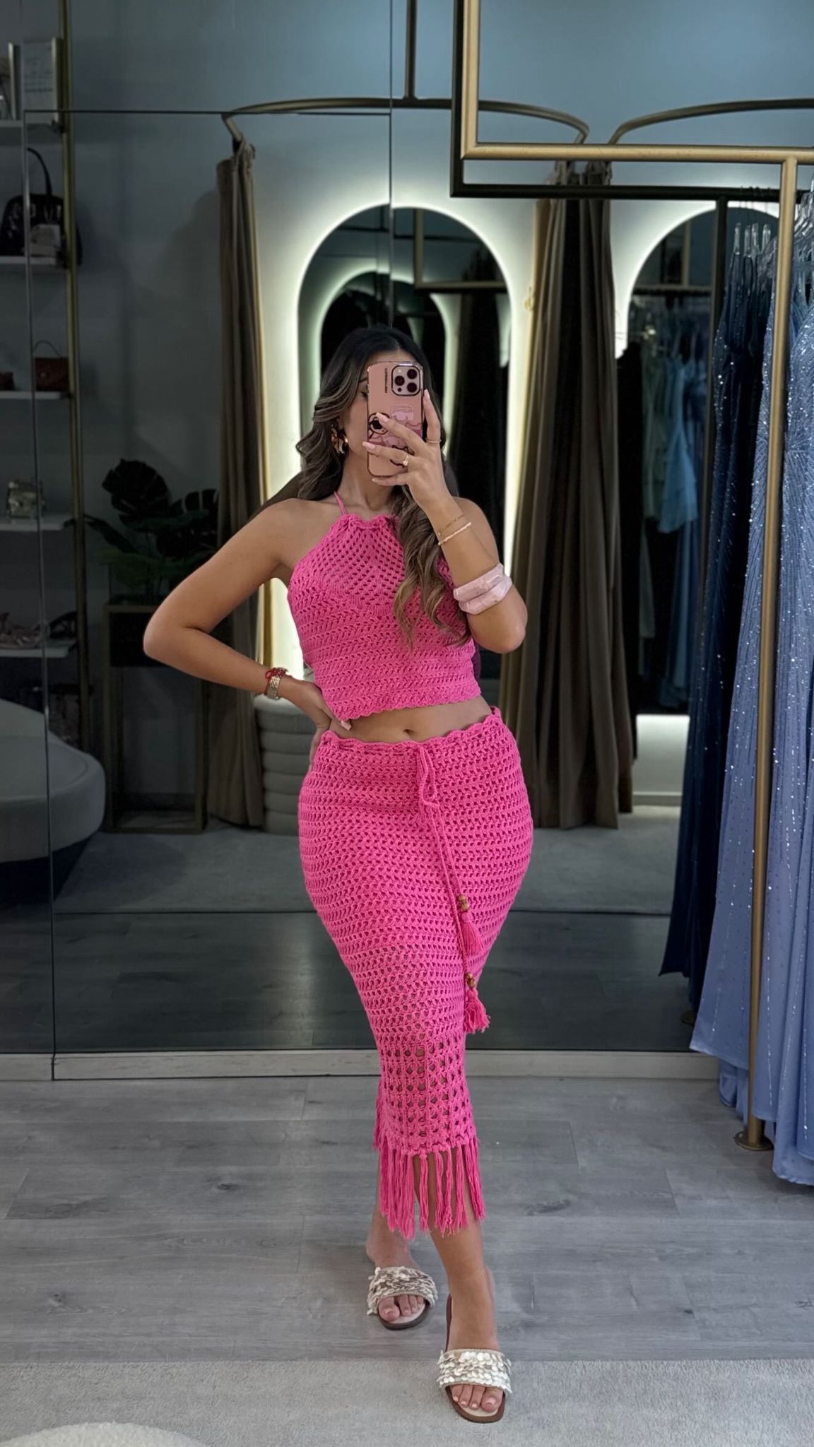 Conjunto Rosé Crochet