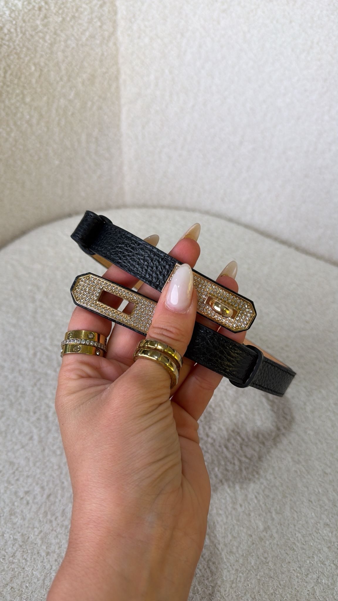 Cinto Premium em Pele - Brilhos