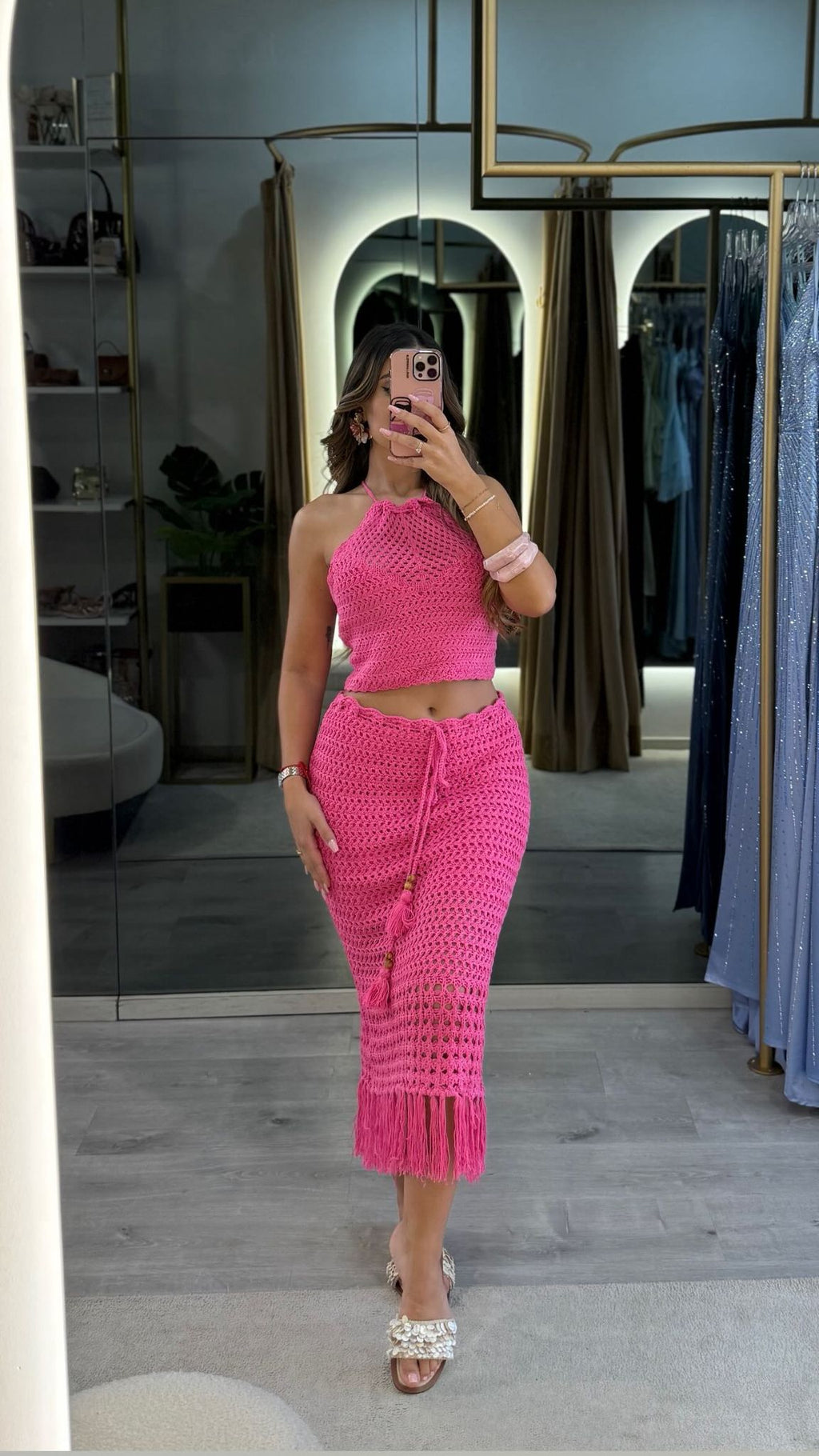 Conjunto Rosé Crochet
