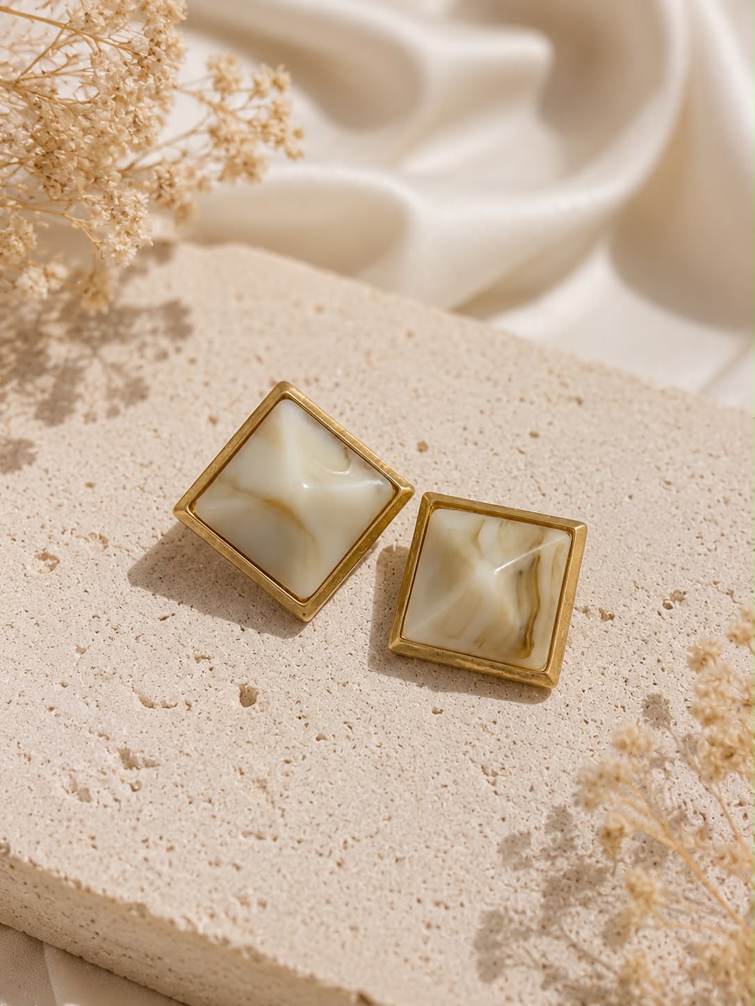 Brincos Geometric Marble