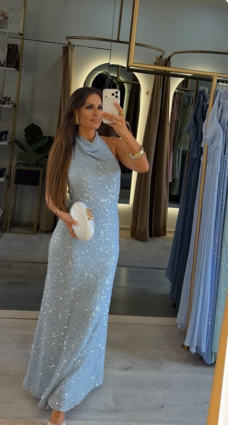 Vestido Celeste Shine - Vera & Lucy