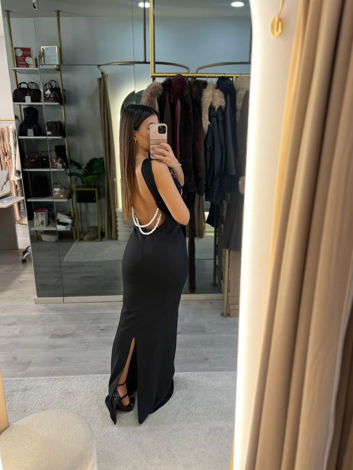 Vestido Longo com Pérolas - F&P Paris