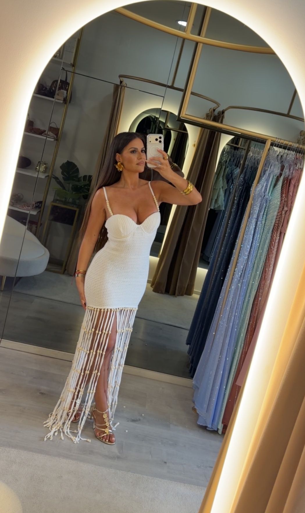 Vestido White Pearl croché