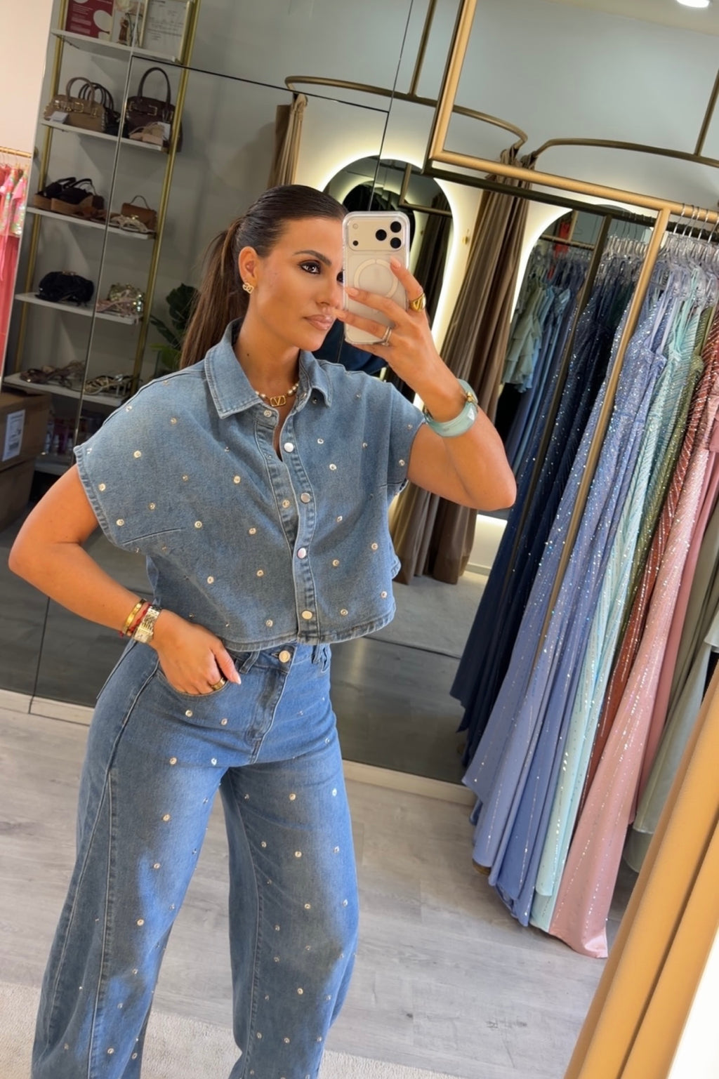 Conjunto Jeans aplicações Balloon