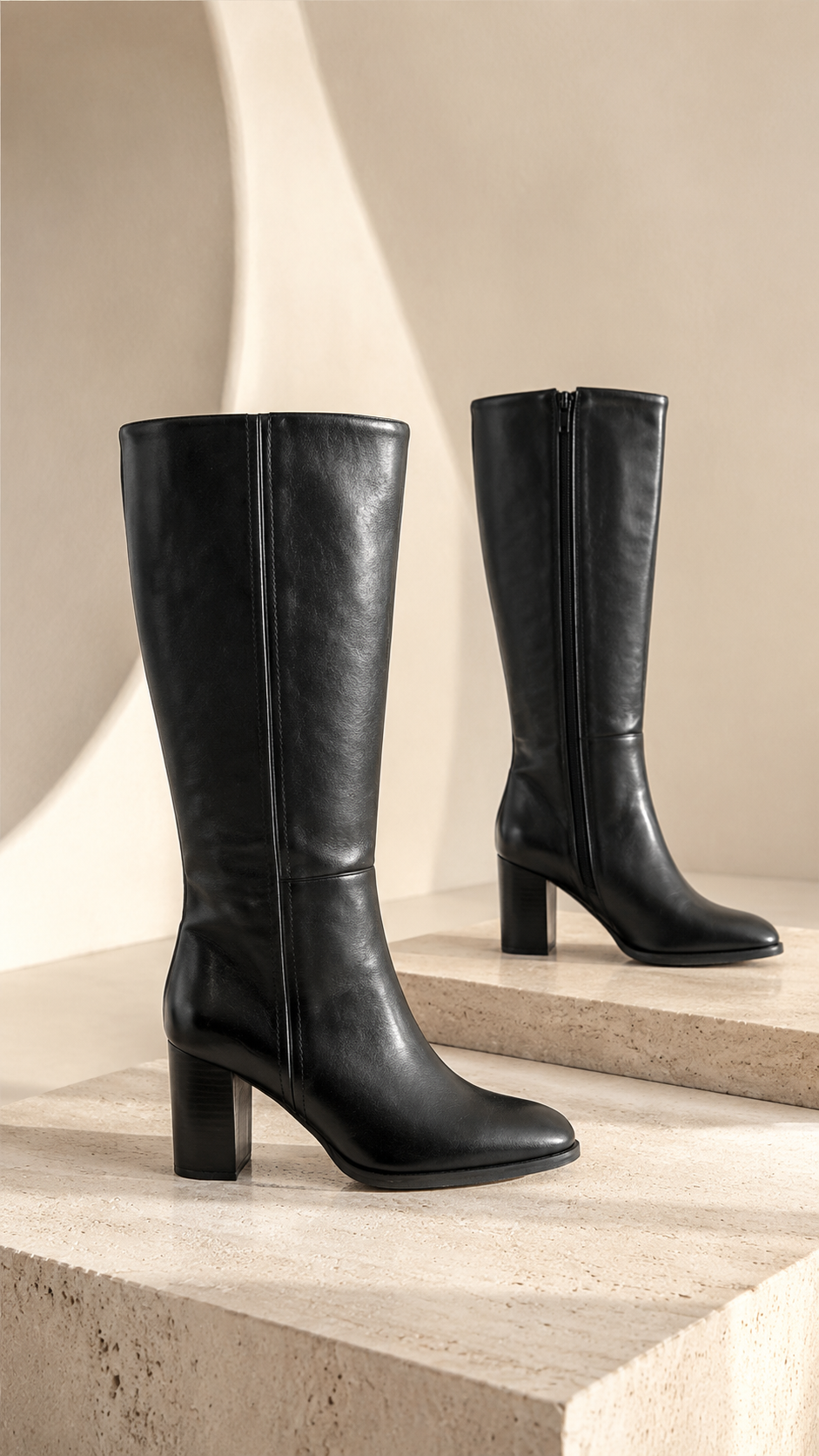 Bota Cano Alto Black - Corina