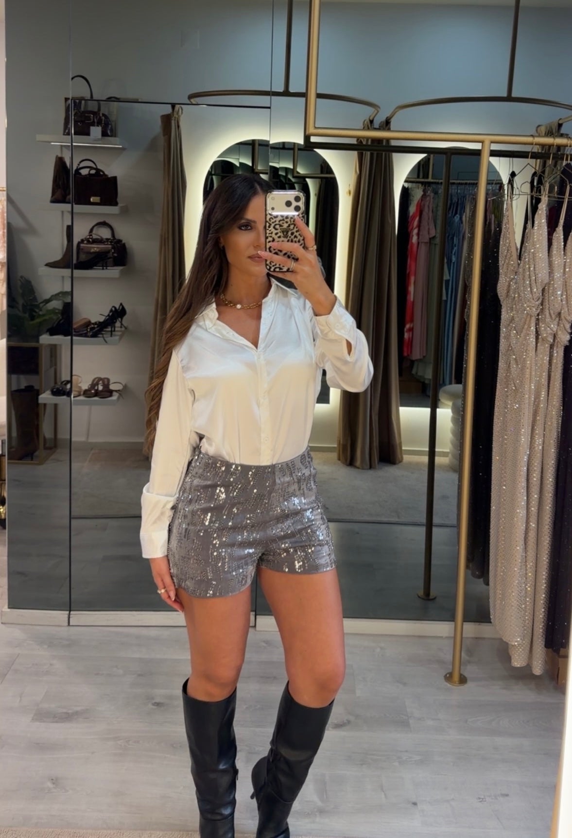 Camisa Satin Élégance