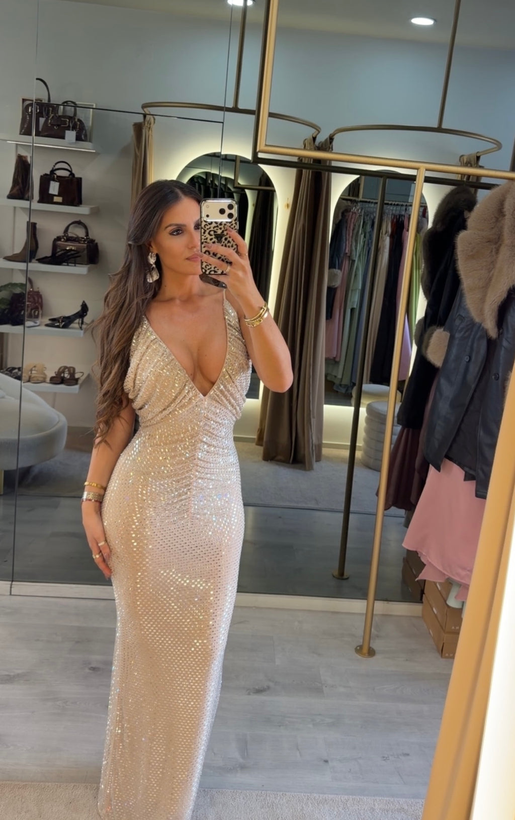 Vestido Strass Golden Étoile ✨