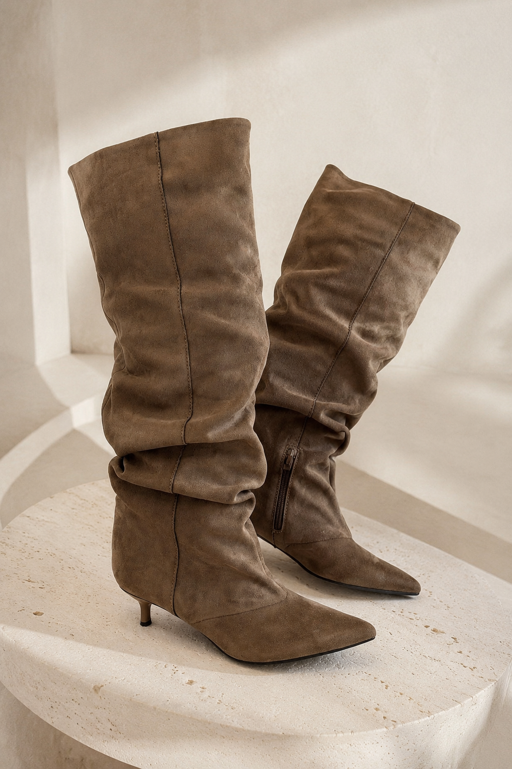 Bota de Cano Alto Camurça – Corina