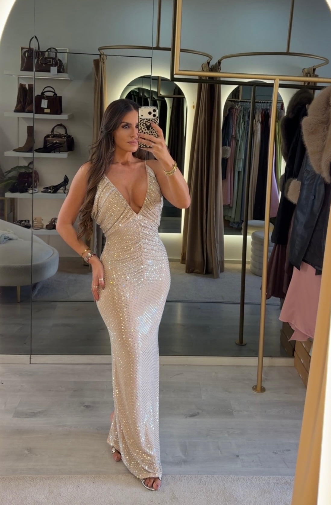Vestido Strass Golden Étoile ✨