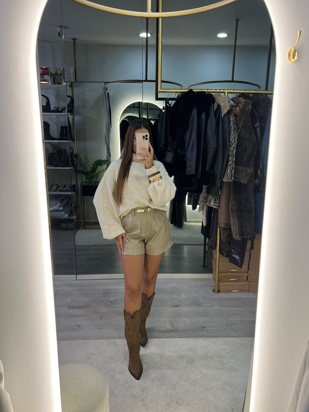 Calção Leather Chic