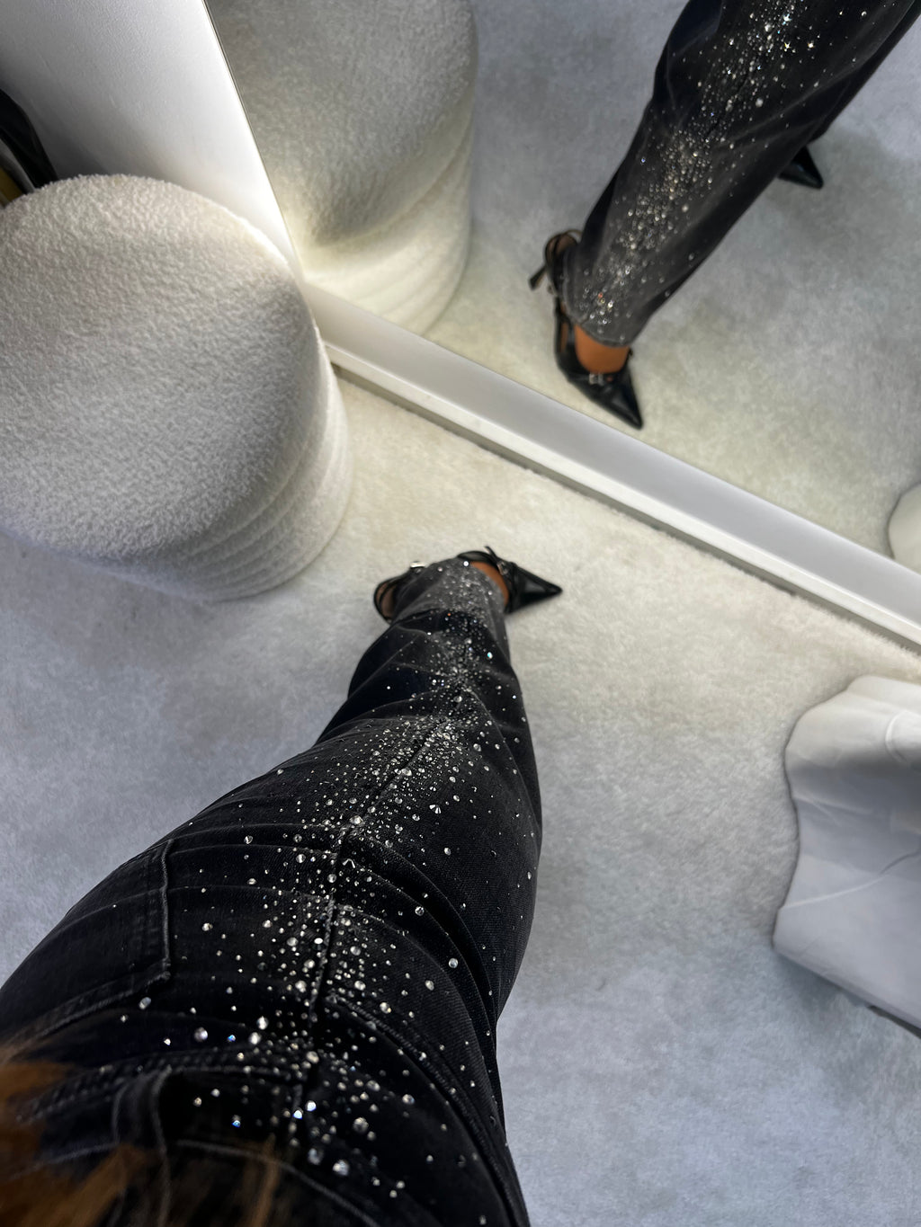 Wide Leg Shine Black