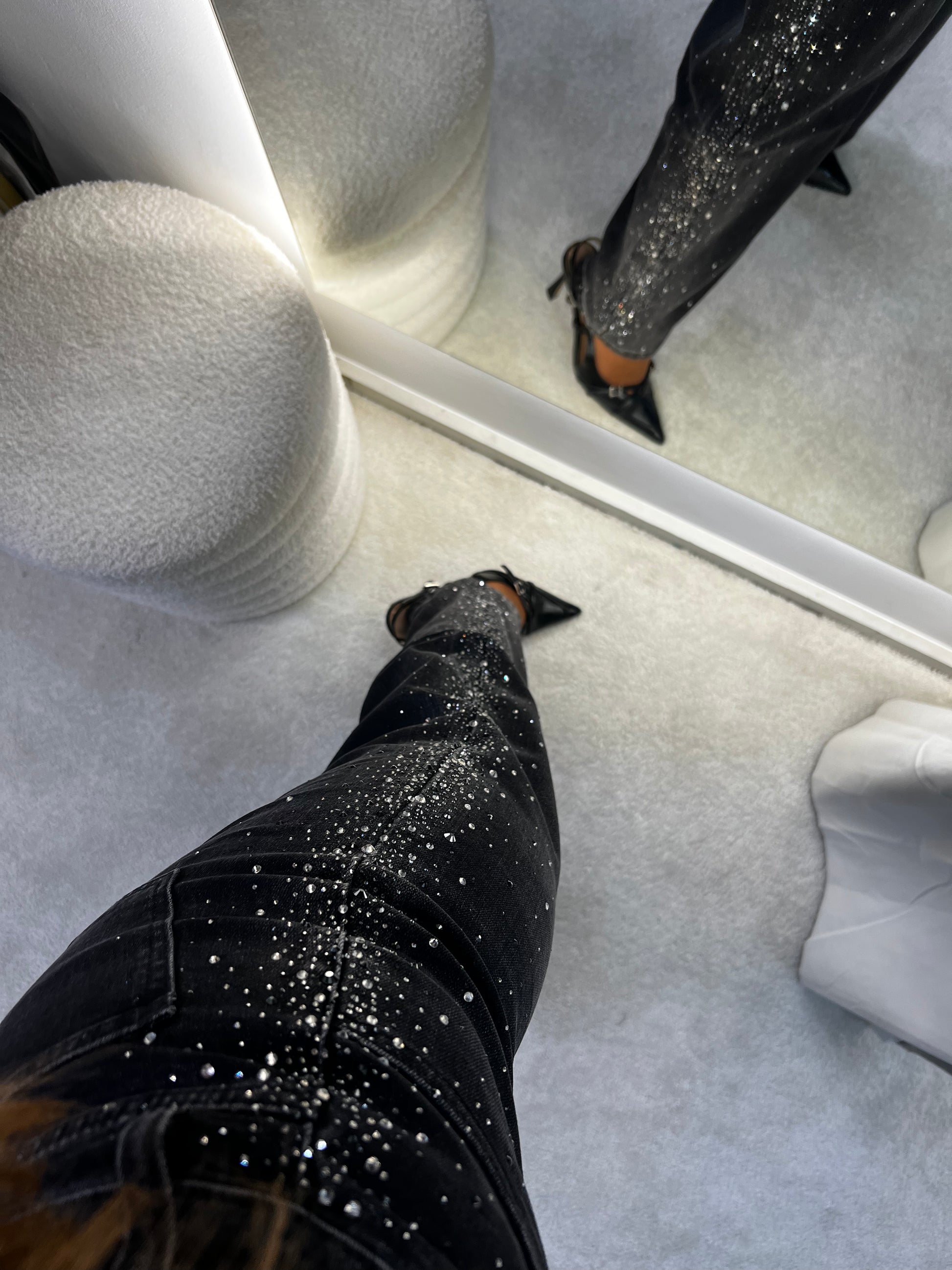 Wide Leg Shine Black