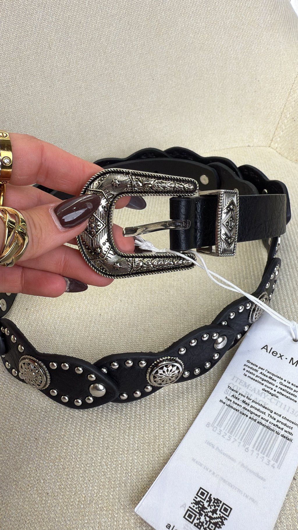 Cinto Western Alex Max Silver Edition