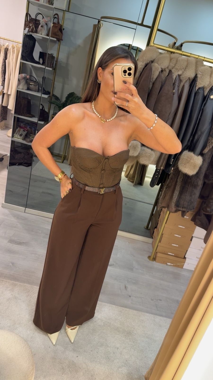 Calças Chocolate Elegance