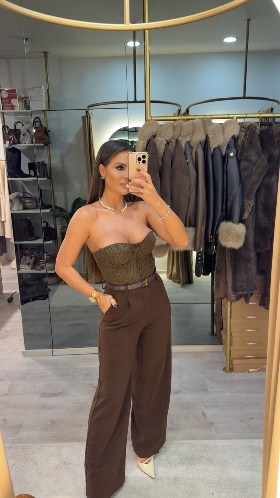 Calças Chocolate Elegance