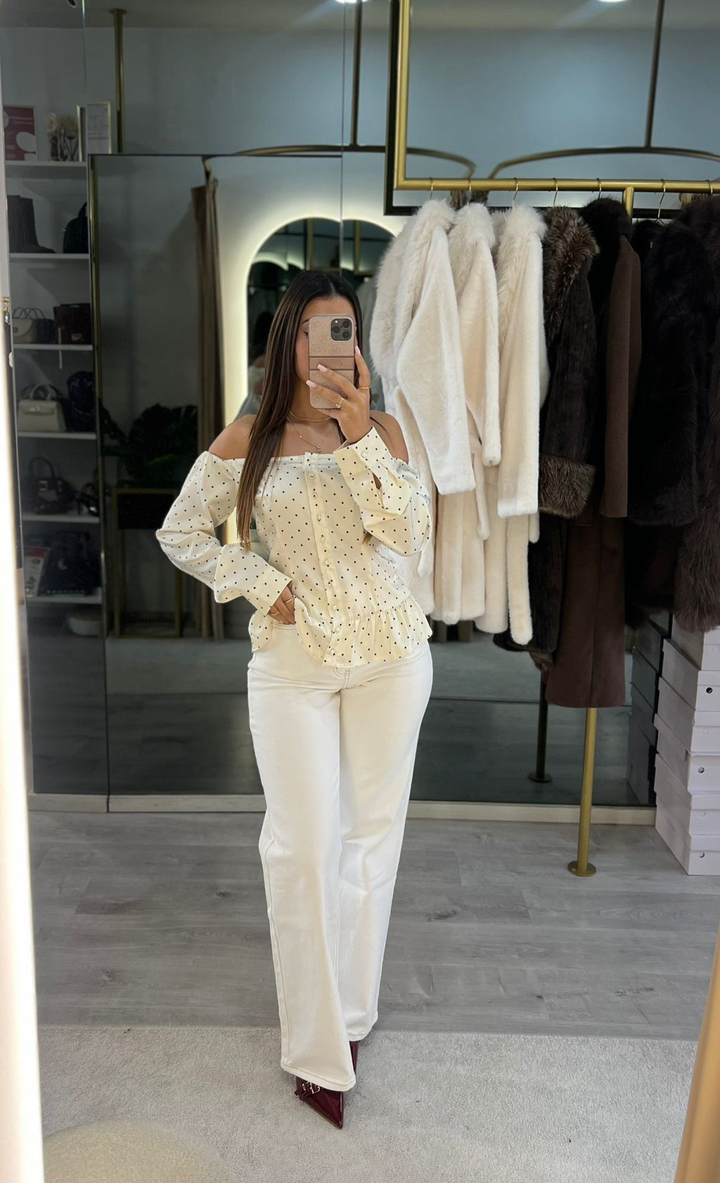 Top Acetinado Bolinhas – Golden Days Paris