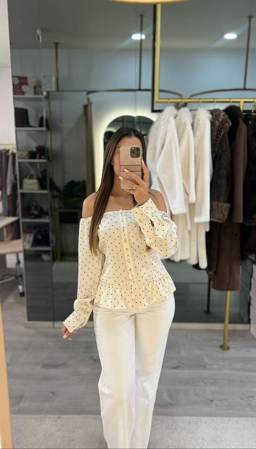 Top Acetinado Bolinhas – Golden Days Paris