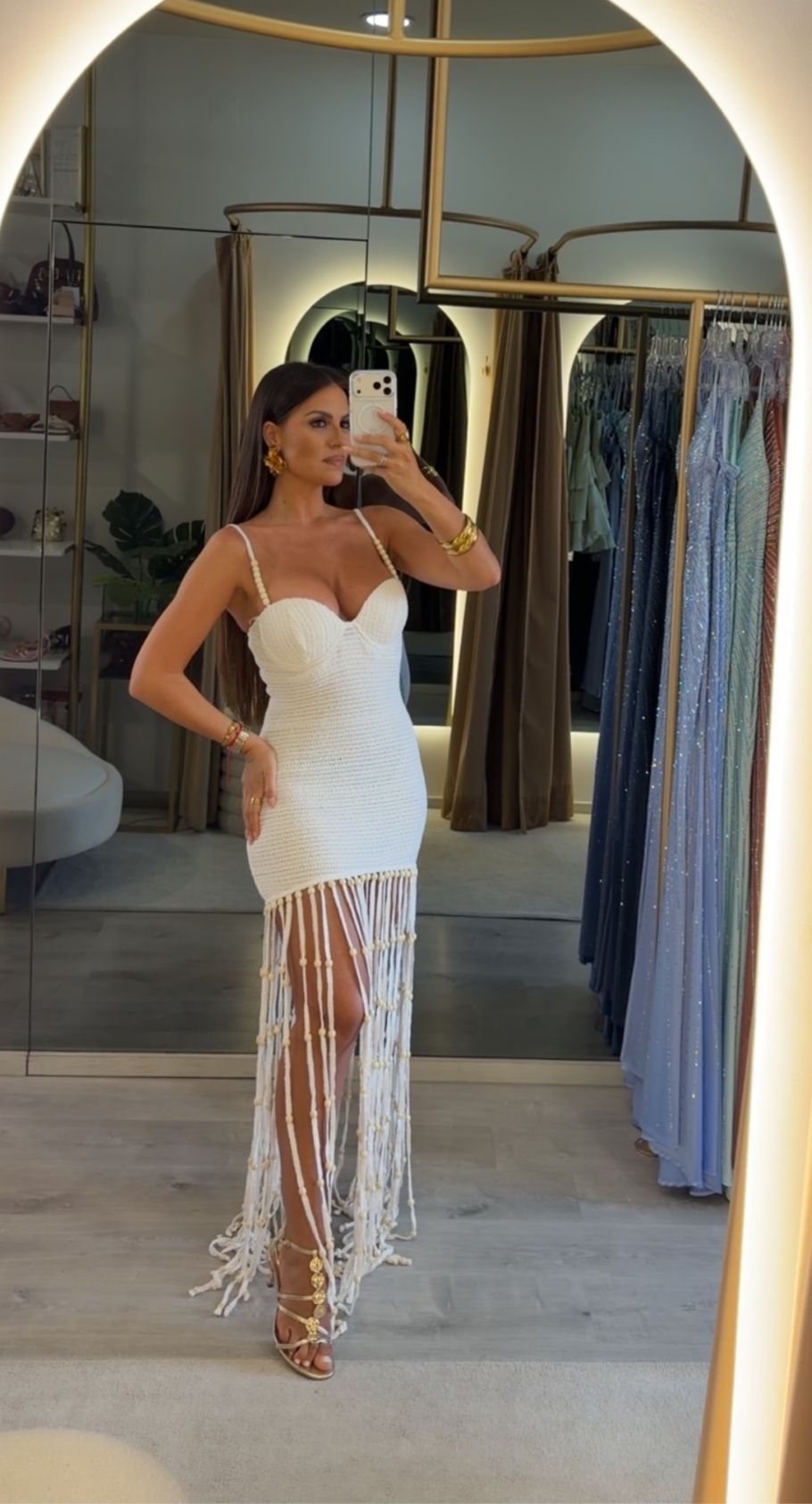 Vestido White Pearl croché
