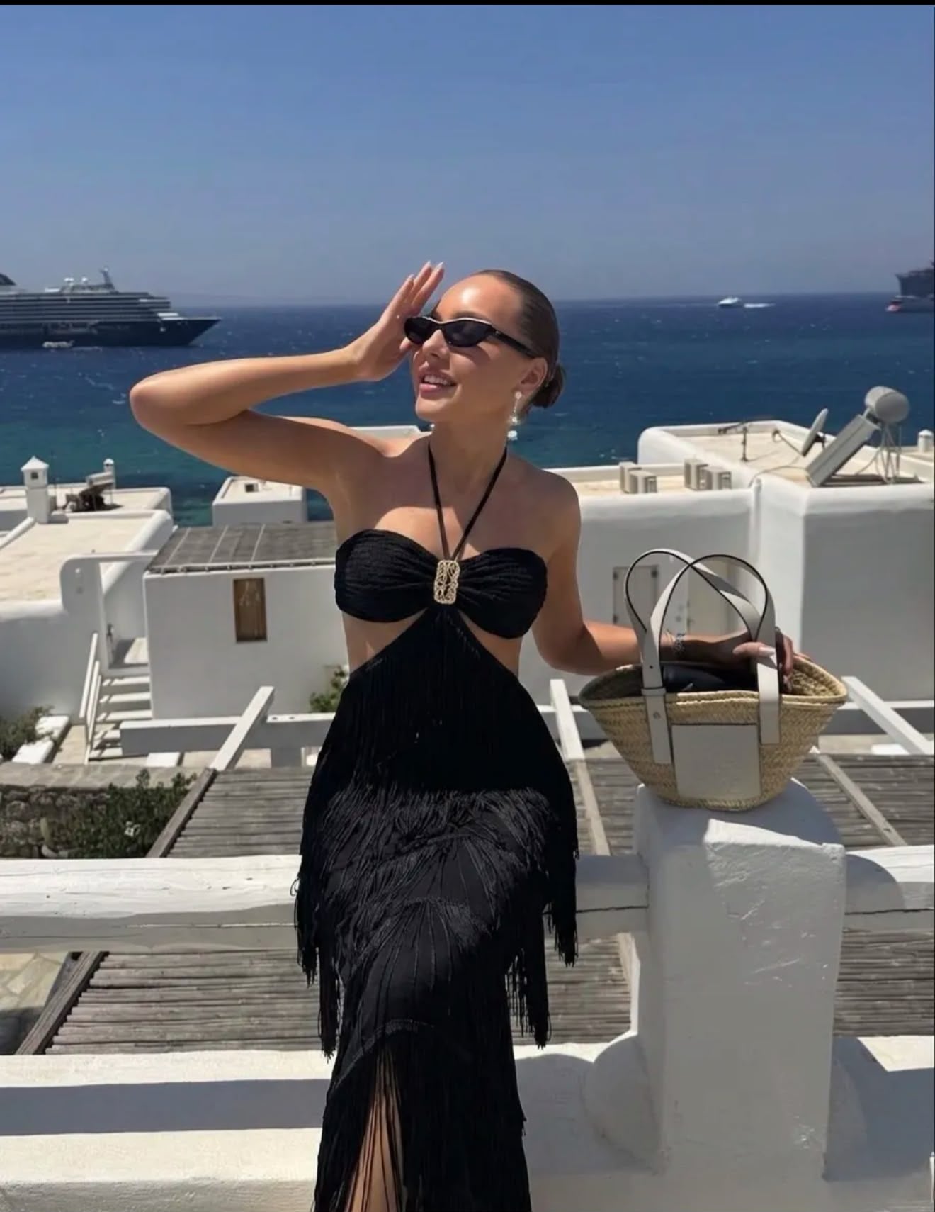 Vestido Mykonos Franja - F&P Paris