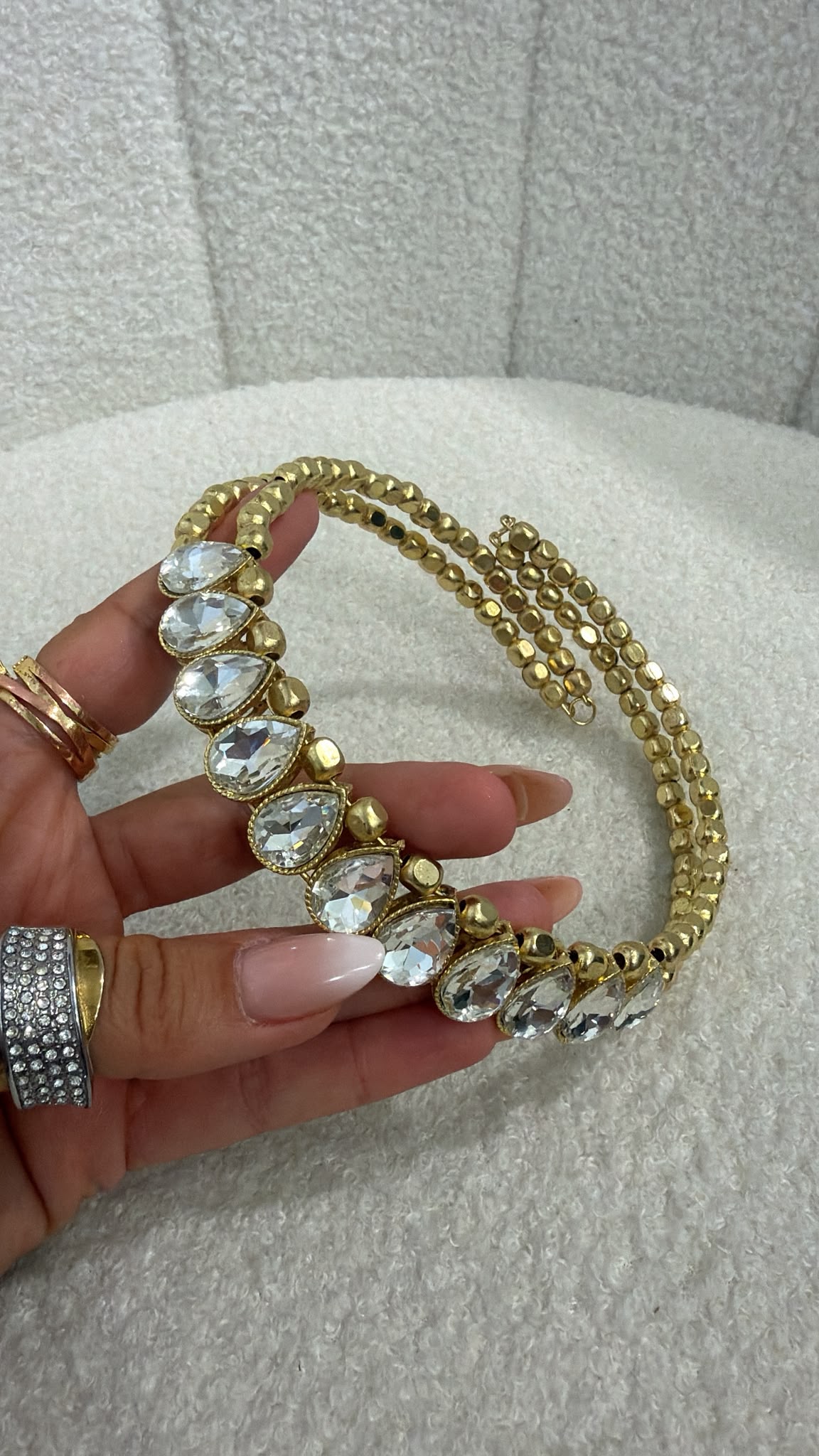 Colar Choker Crystal Drops