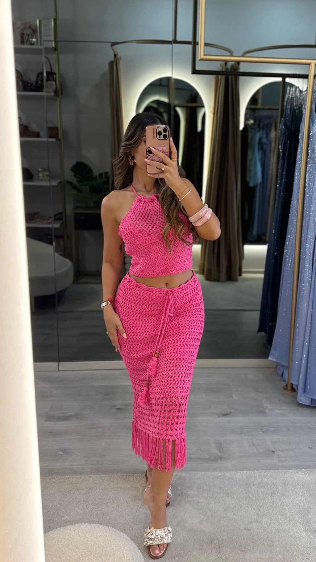 Conjunto Rosé Crochet