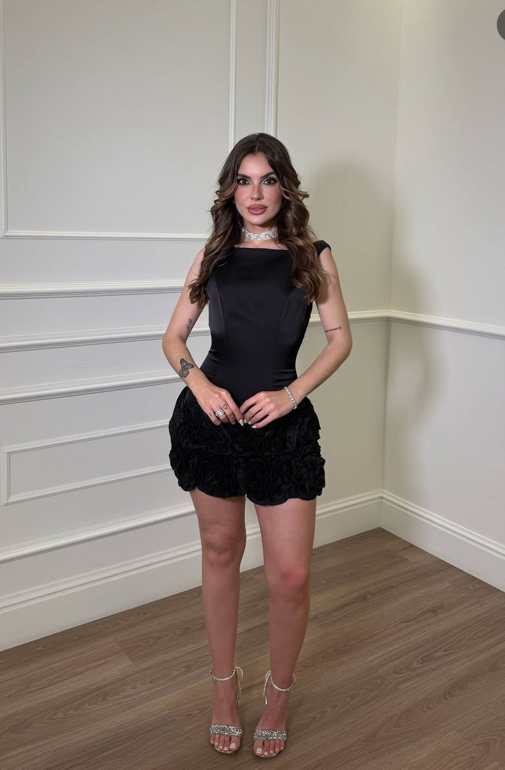 Vestido Noir Petal - F&P Paris