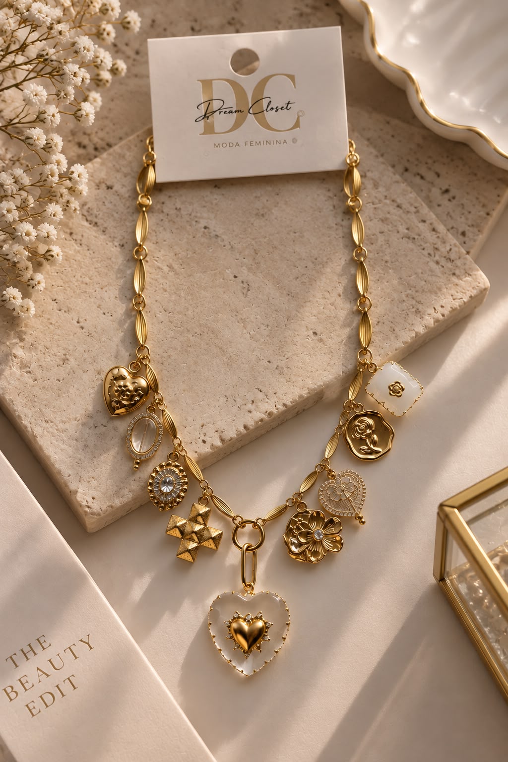 Colar Golden Charms