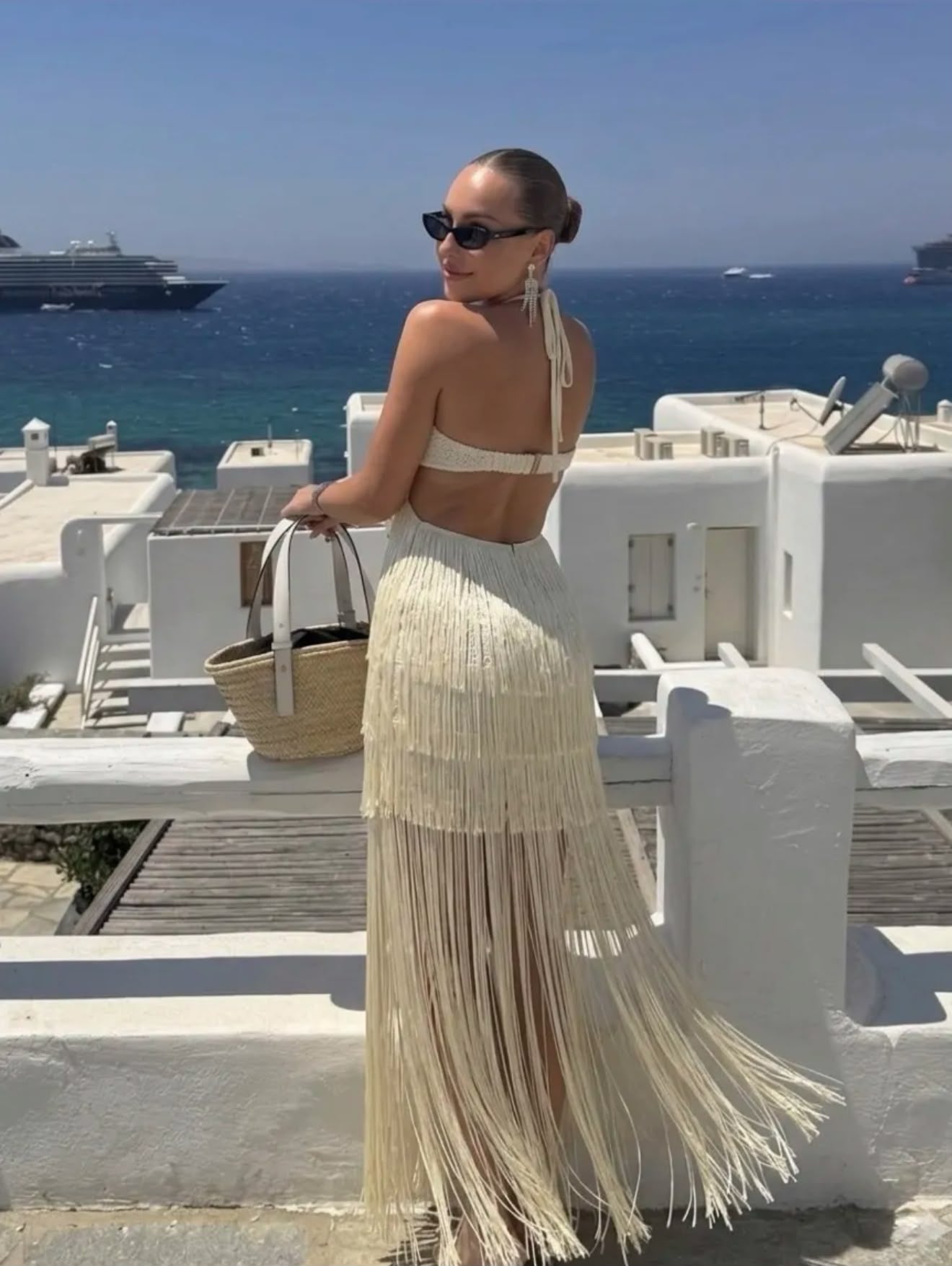 Vestido Mykonos Franja - F&P Paris